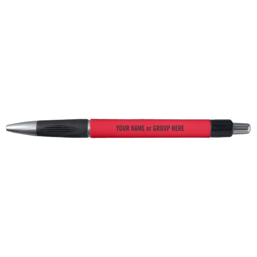 Stylo Nom de groupe personnalisé et texte en rouge promo (Devant)