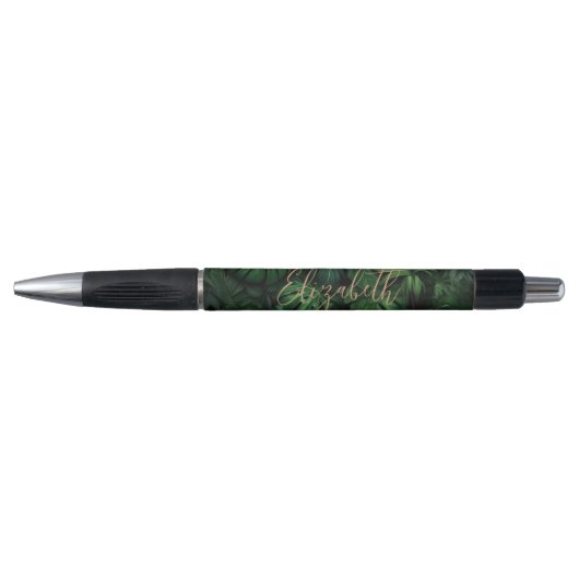 Stylo Nom de style tropical Monstera Gold (Devant)