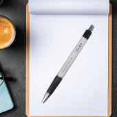 Stylo Nom en script monogramme argent