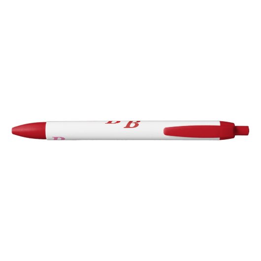 Stylo - Nom et initiale en rouge (Dos)