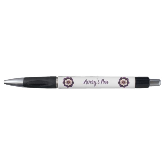 Stylo Nom floral violet chic (Devant)