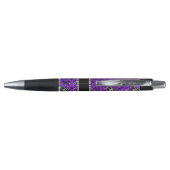 Stylo Nom indigo violet parties scintillant musique note (Dos)