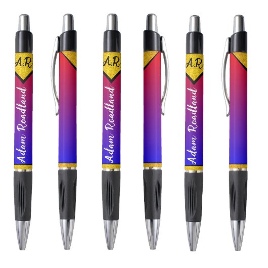 Stylo Nom initial de monogramme abordable, Luxe moderne