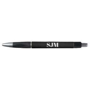 Stylo Nom initial minimaliste de monogramme personnalisé