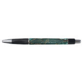 Stylo Nom Monogramme Élégant Turquoise Agate Or Script (Devant)