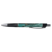 Stylo Nom Monogramme Élégant Turquoise Agate Or Script (Bas)