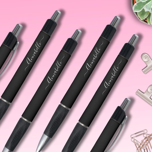 Stylo Nom personnalisé noir et blanc