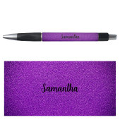 Stylo Nom personnalisé Parties scintillant violet