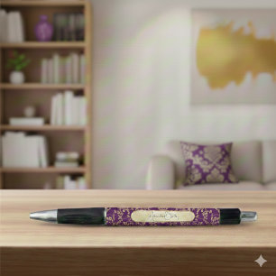 Stylo Nom personnalisé Royal Dark Plum Élégant Exécutif