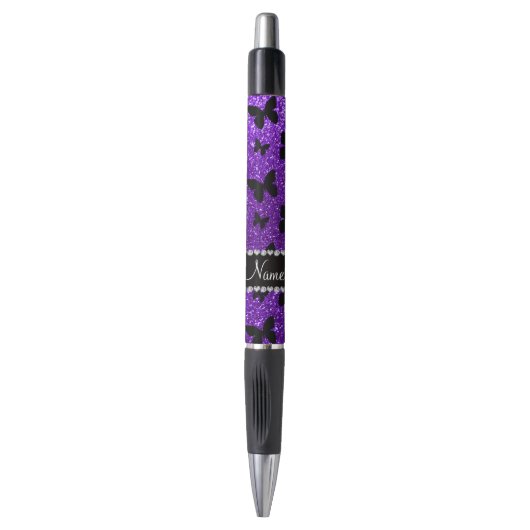 Stylo Nom personnel indigo parties scintillant violet pa (Devant (Vertical))
