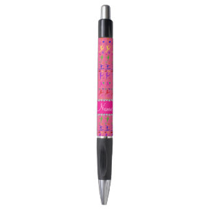 Stylo Nom rose arc-en-ciel gymnastique coeurs étoiles