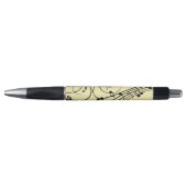 Stylo Notes de musique fantaisie jaune (Devant)