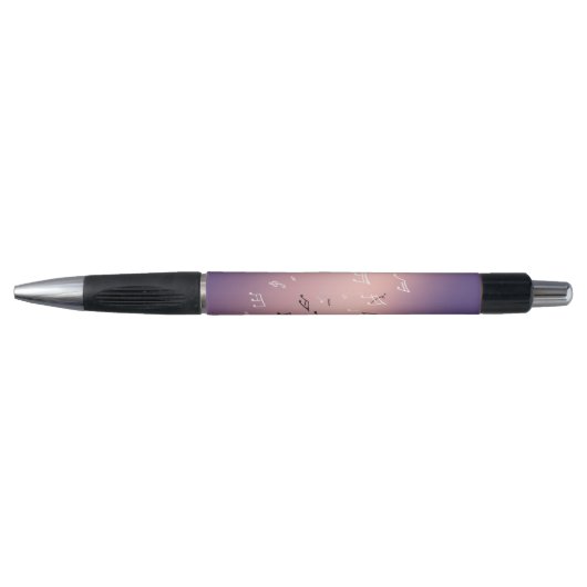 Stylo Notes musicales dans Lilac rose clair de lune (Devant)