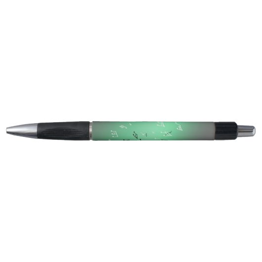 Stylo Notes musicales en vert clair de lune (Devant)