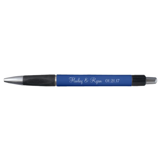 Stylo Nuit Bleu Personnalisé Mariage Faveurs (Devant)