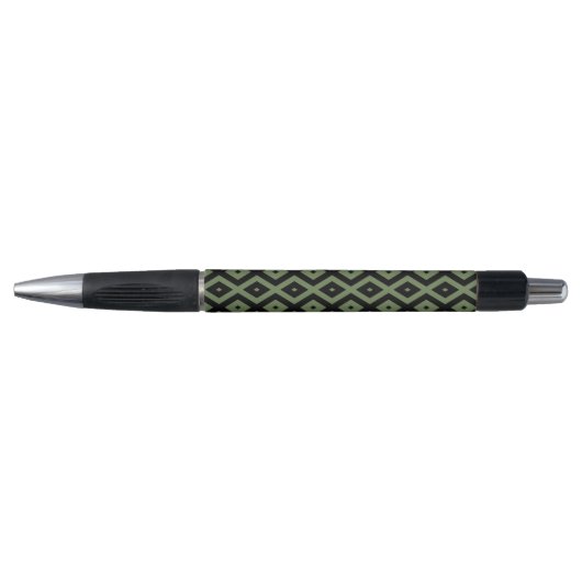 Stylo Olive green and black diamond pattern (Devant)