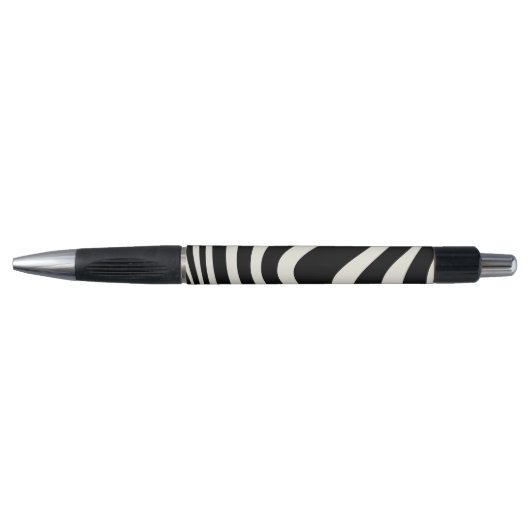 Stylo Ondes de style rétro noir et blanc (Devant)