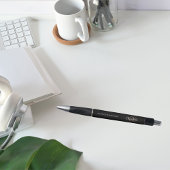 Stylo Or noir monogramme personnalisé script nom