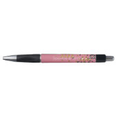 Stylo Or rose confettis noir (Devant)