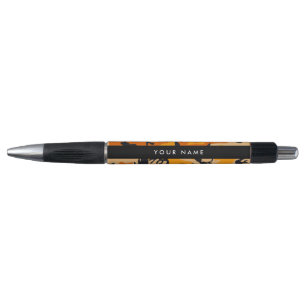 Stylo Orange Camouflage Votre nom Personnalisez