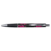 Stylo Orchidées Fuchsia sur Mariage noir (Dos)