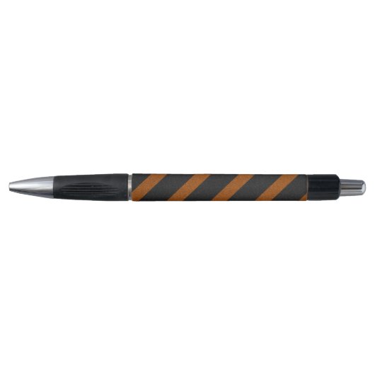 Stylo Paillettes rayures orange et noir (Devant)