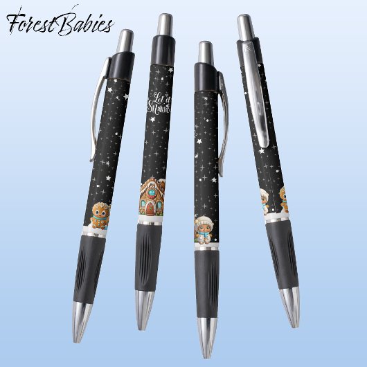 Stylo Pain d'épice Maison scène de nuit, Laisser la neig