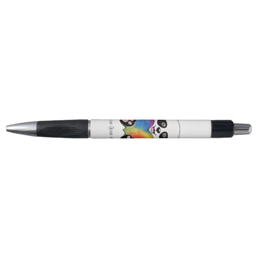 Stylo Panda Aquarelle Cute Avec Coeur Arc En Ciel (Devant)