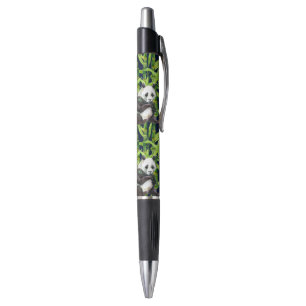 Stylo Panda avec le motif en bambou d'aquarelle