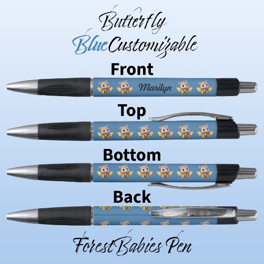 Stylo Papillon, Sympa caractère de fille Whimsical, 🦋 B