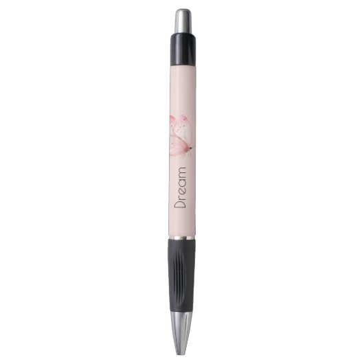 Stylo Papillon Tissage Panier Rose (Devant (Vertical))