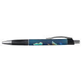 Stylo Papillons dorés sur fond bleu (Haut)