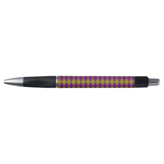 Stylo Parties scintillant de diamants violet et or (Devant)