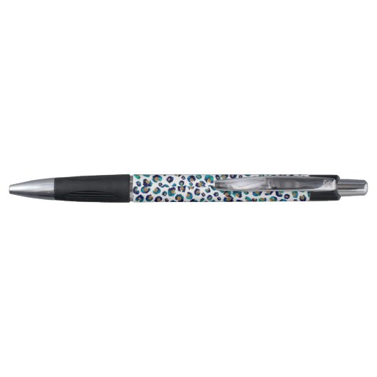 Stylo Parties scintillant d'or bleu Motif Leopard (Dos)