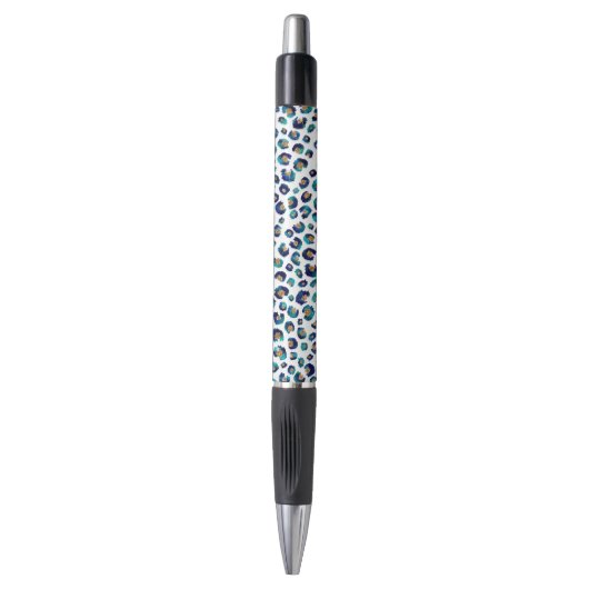 Stylo Parties scintillant d'or bleu Motif Leopard (Devant (Vertical))