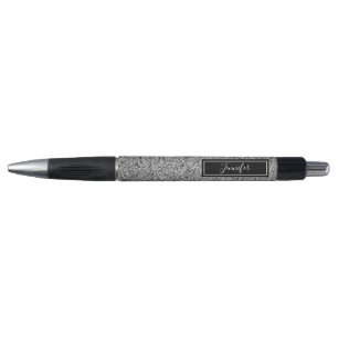 Stylo Parties scintillant moderne chic en argent glam Pe
