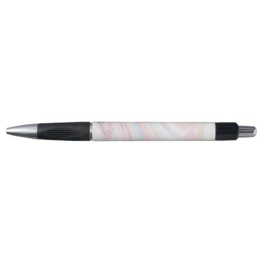 Stylo Parties scintillant moderne en marbre bleu rose or (Devant)