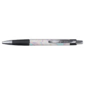 Stylo Parties scintillant moderne en marbre bleu rose or (Dos)