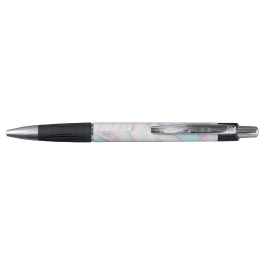 Stylo Parties scintillant moderne en marbre bleu rose or (Dos)