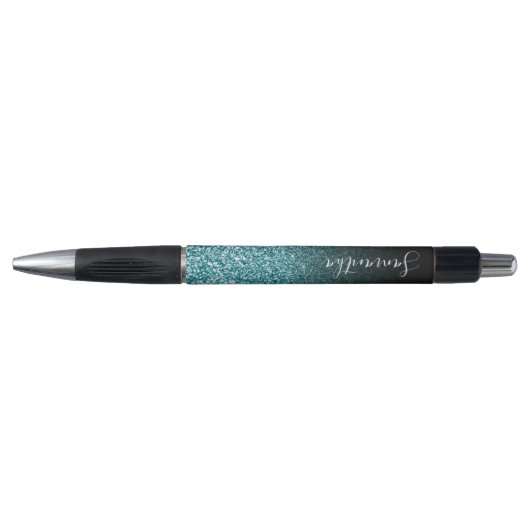 Stylo Parties scintillant Turquoise Black Ombre Faux per (Devant)