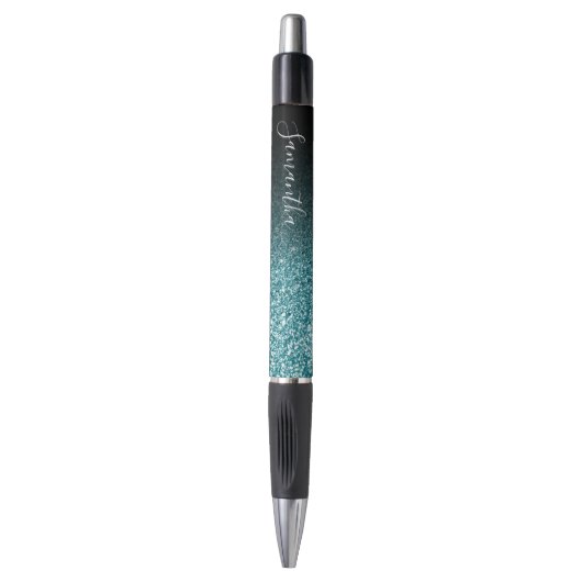 Stylo Parties scintillant Turquoise Black Ombre Faux per (Devant (Vertical))