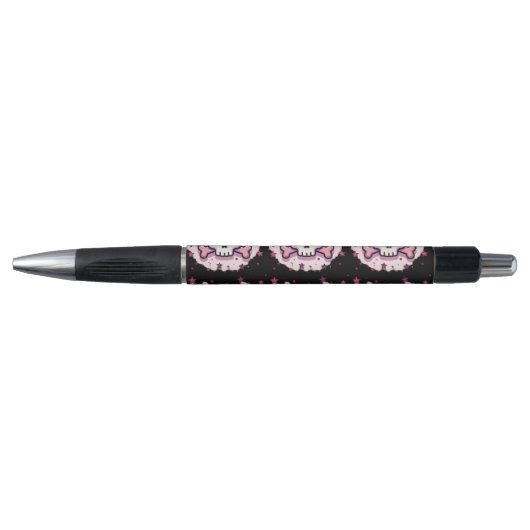 Stylo Pastel Pink Skull and Crossbones (Devant)
