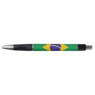 Stylo patriotique avec drapeau du Brésil