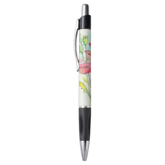 Stylo Pavots peints d'aquarelle (Haut (Vertical))