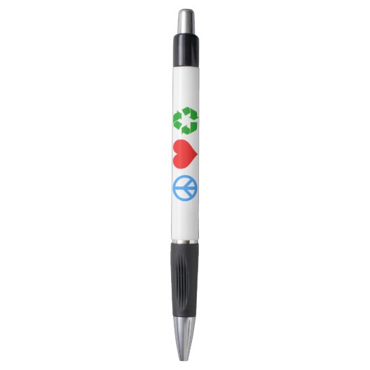 Stylo Peace Love Recycle (Devant (Vertical))