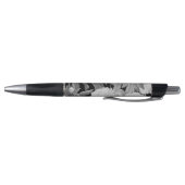 Stylo Peonies noires et blanches Aquarelle Monogramme fl (Bas)