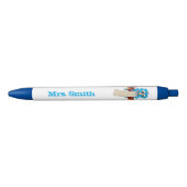 Stylo personnalisé enseignant de chouette bleue (Devant)