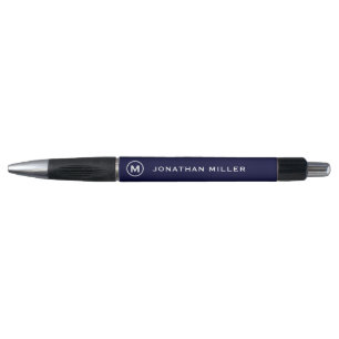 Stylo Personnalisé Monogramme Minimaliste Marine