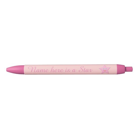 Stylo Personnalisé Rose Star (Devant)