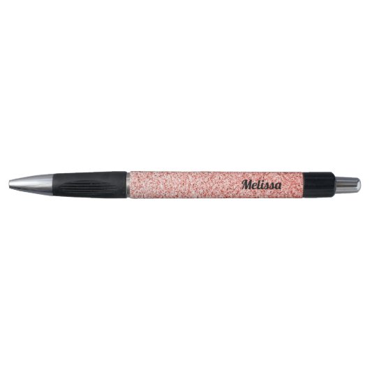 Stylo Personnaliser corail rose clair pétillant pastel (Devant)
